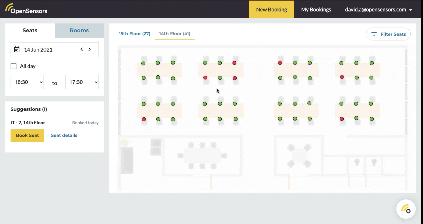 OpenSensors - How to edit a booking