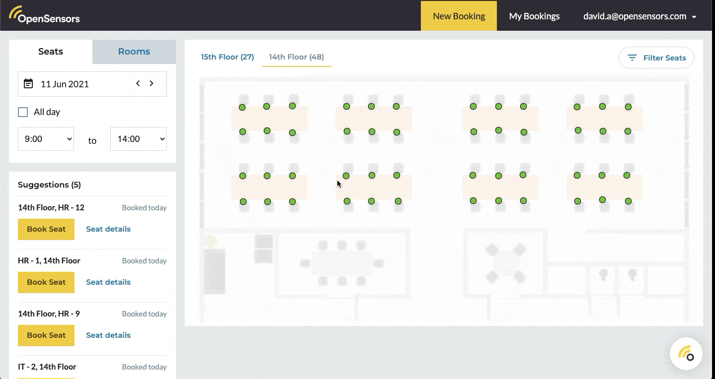 OpenSensors - How to search availability by time & date